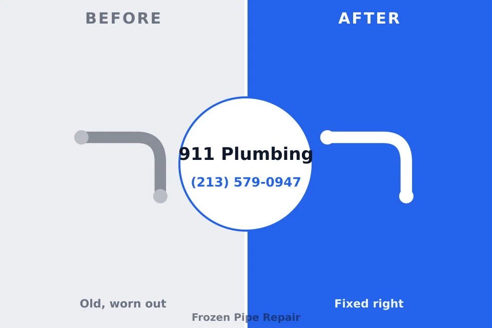 Before and after: plumbing repair Pink, OK